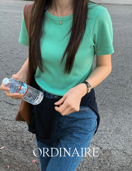 반팔티💙 2만장돌파💗 [ordinaire] 아운 골지티셔츠 (8color/레몬크림,핑크,에메랄드 단독주문시당일발송)