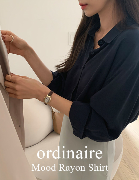 [ordinaire] 무드 레이온 셔츠 (3color/브라운,크림 단독주문시당일발송)