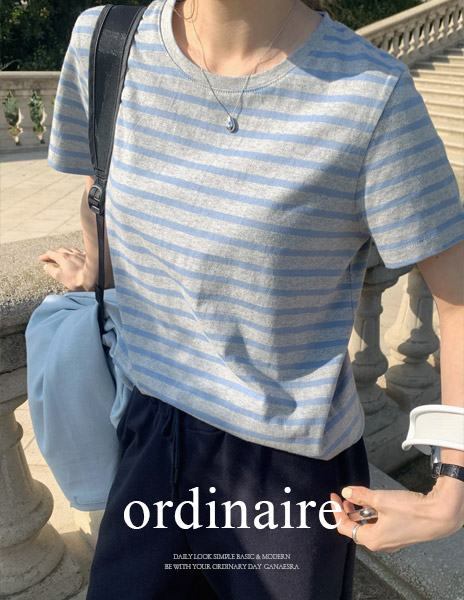 [ordinaire] 롤리 스트라이프 티셔츠 (2color)