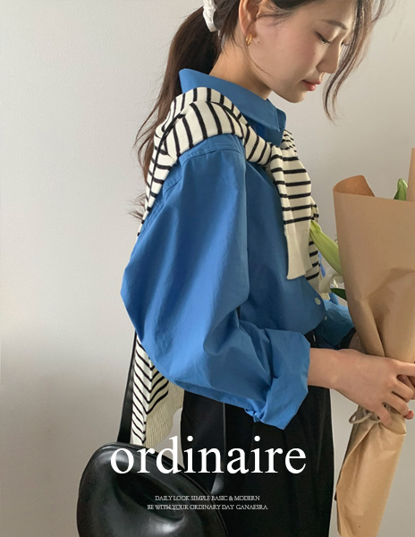 [ordinaire] 로그 셔츠 (블루/단독주문시당일발송)