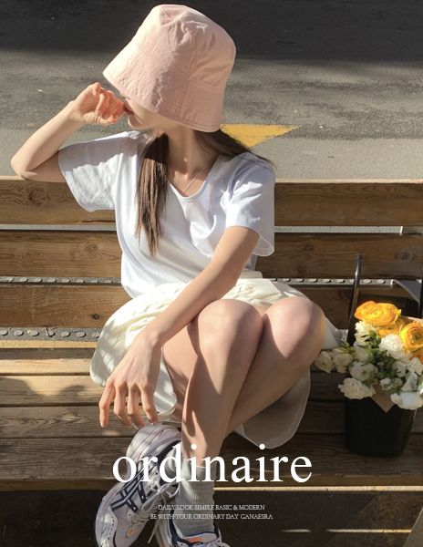 봄신상💗[ordinaire] 브로 티셔츠 (5color/오트밀,스카이 단독주문시당일발송)