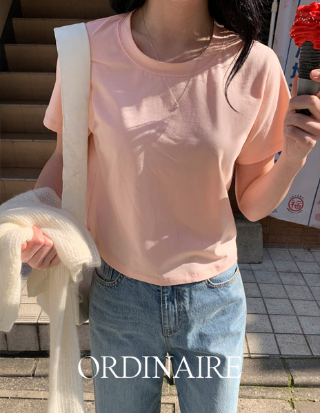 [ordinaire] 파트 크롭 티셔츠 (7color/단독주문시당일발송)