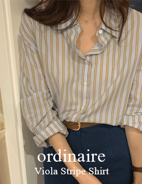 [ordinaire] 비올라 스트라이프 셔츠 (스카이 단독주문시당일발송/소진시품절)