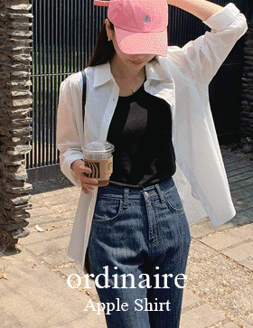 [ordinaire] 애플 셔츠 (2color/단독주문시당일발송)