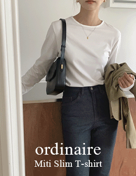 [ordinaire] 미티 슬림티셔츠 (5color/더스티블루 단독주문시당일발송)