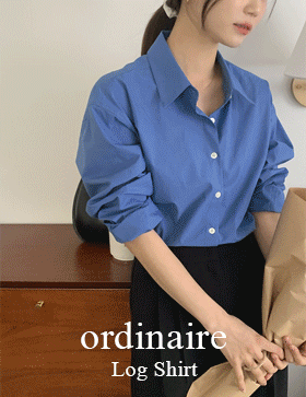 [ordinaire] 로그 셔츠 (블루)