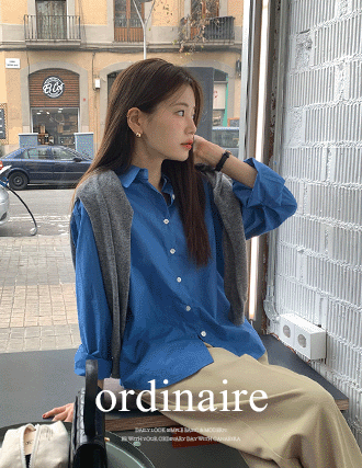 [ordinaire] 로그 셔츠 (블루)