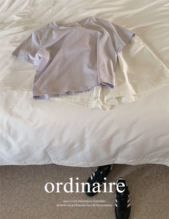 [ordinaire] 파트 크롭티셔츠 (5color/단독주문시당일발송)